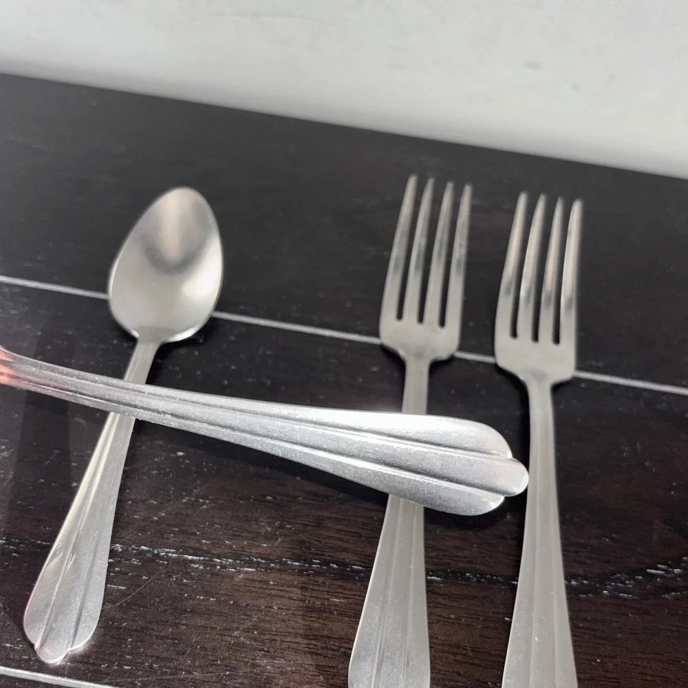 NS Co‎ 18-8 Stainless Steel Flatware Set | NST23 | 4pc 2 Forks 2 Spoons